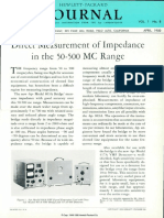 Journal: Direct Measurement of Impedance in The 50-500 MC Range