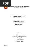 Library Research:: Multimedia As A Tool For Education