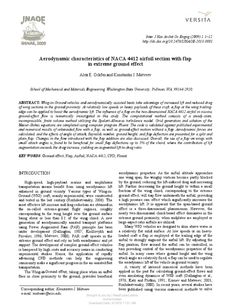 Aerodynamic Analysis of NACA 4412 Airfoil | PDF | Lift (Force) | Navier ...
