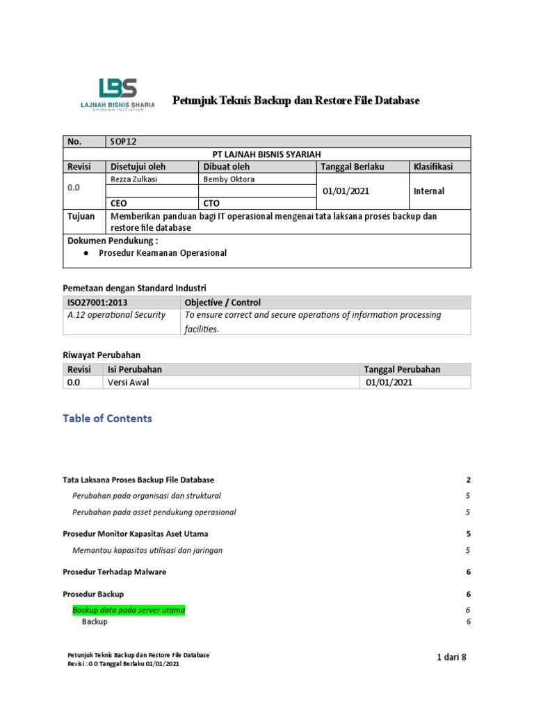 Panduan Backup dan Restore Database | PDF