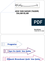 PAI-Konsep Qadar (Taqdir) Dalam Islam Dan Pengaruhnya Pada Pandangan IndividuTerhadap Kesehatan-Dr. Nurrokhman, MSi (2019)