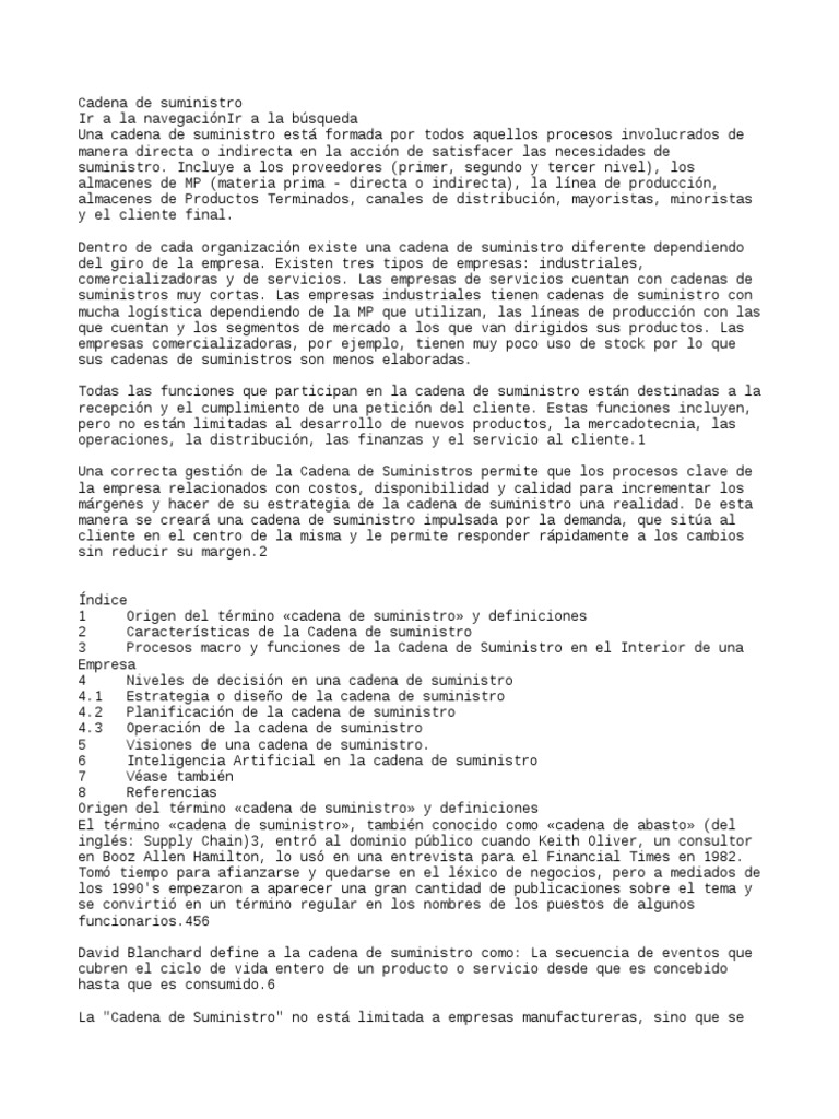 Supply Chain 2.0 | PDF | Procesos de negocio | Gestión de la cadena de ...