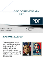 Elements of Contemporary ART: Performance Task #1: Online Presentation Wenjan Vallecera 12 Stem A