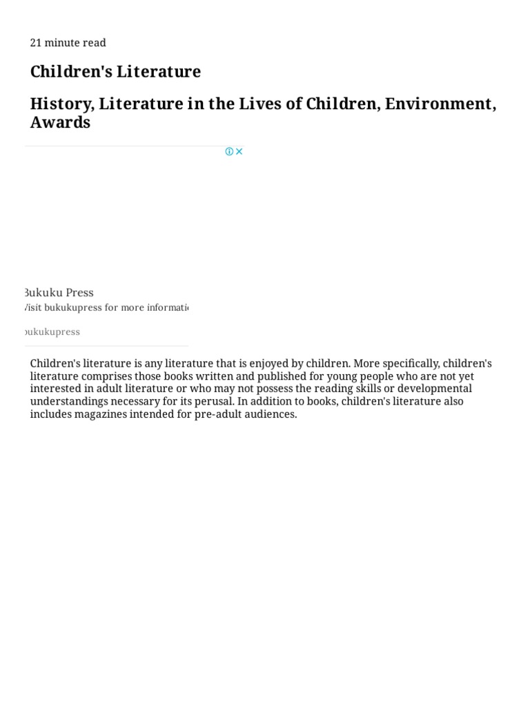 Children s Literature History Literature In The Lives Of Children