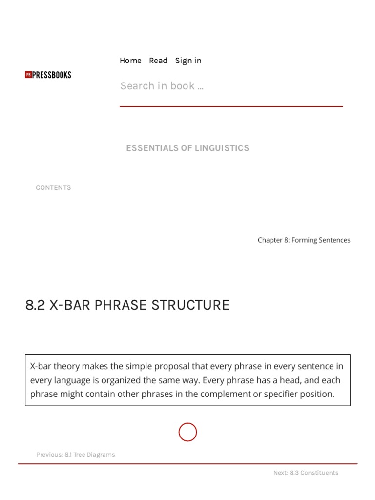 Understanding X-Bar Phrase Structure | PDF | Phrase | Syntax