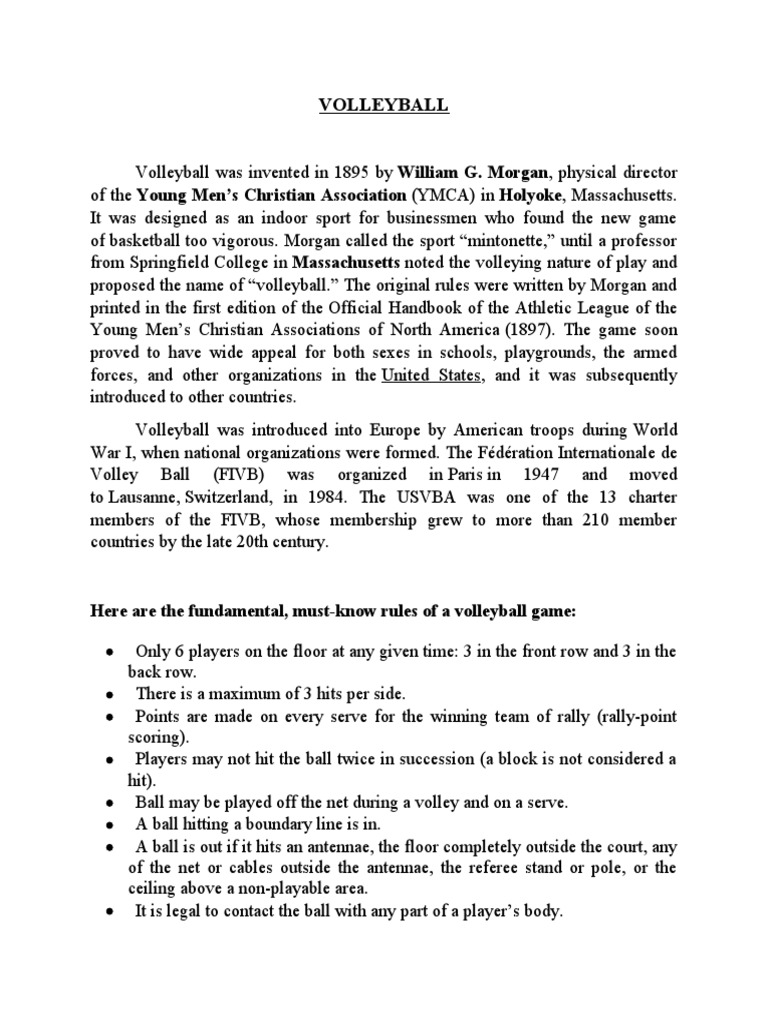 Volleyball Here Are The Fundamental, MustKnow Rules of A Volleyball Game PDF Volleyball