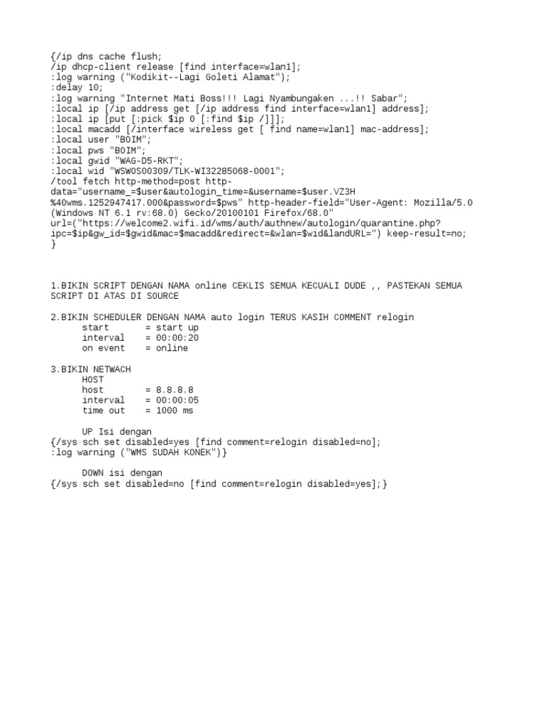 WMS Auto Login Script Instructions | PDF | Business | Technology ...