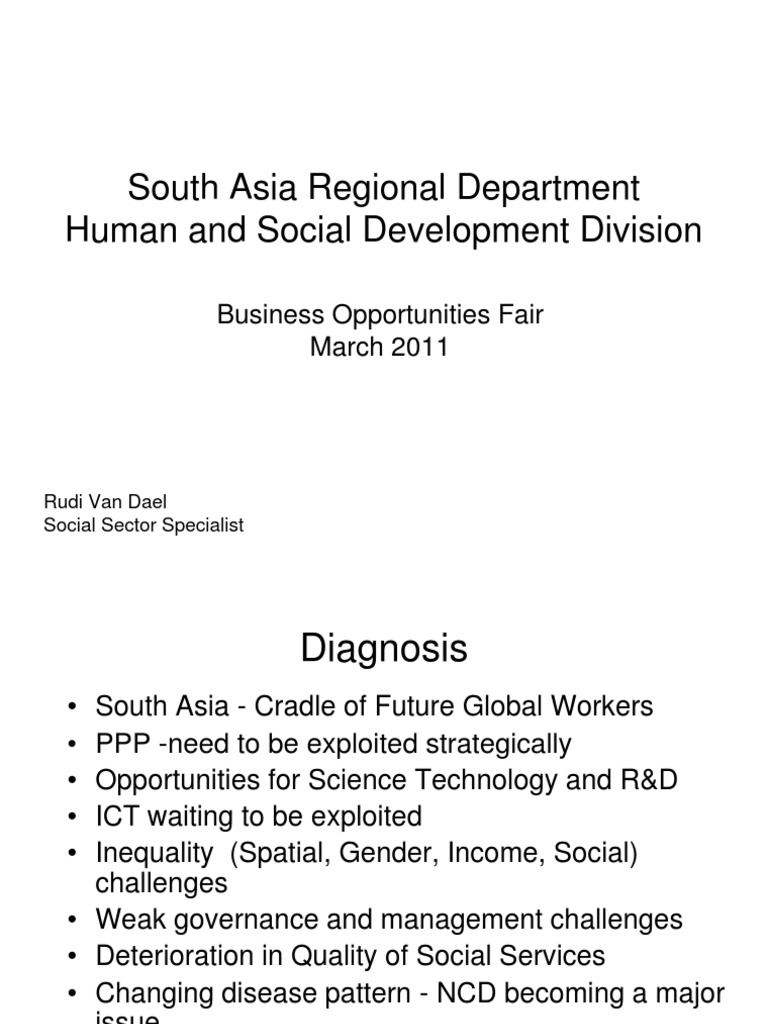 South Asia Regional Department Human and Social Development Division ...