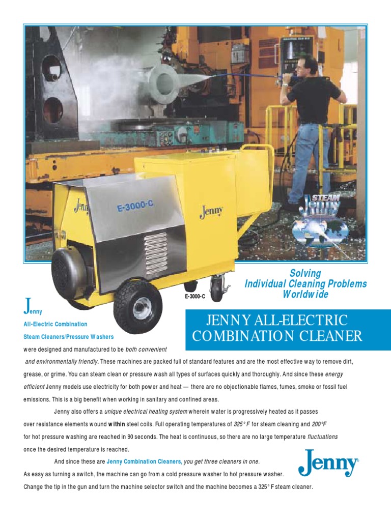 Steam Jenny Electric PDF Washing Machine Steam