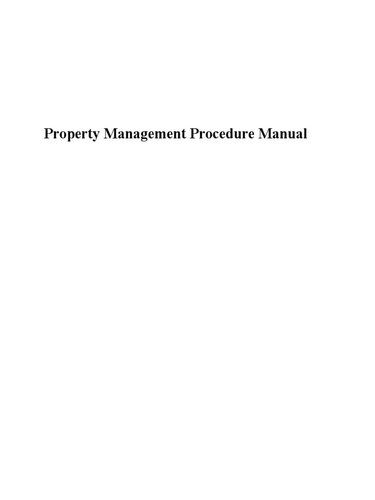 Property Management Procedure Manual | PDF | Inventory | Property