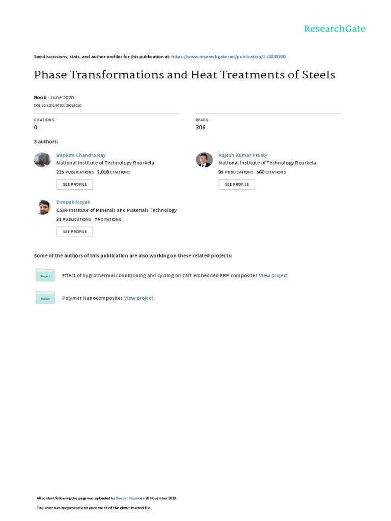 Phase Transformations and Heat Treatments of Steels: June 2020 | PDF ...