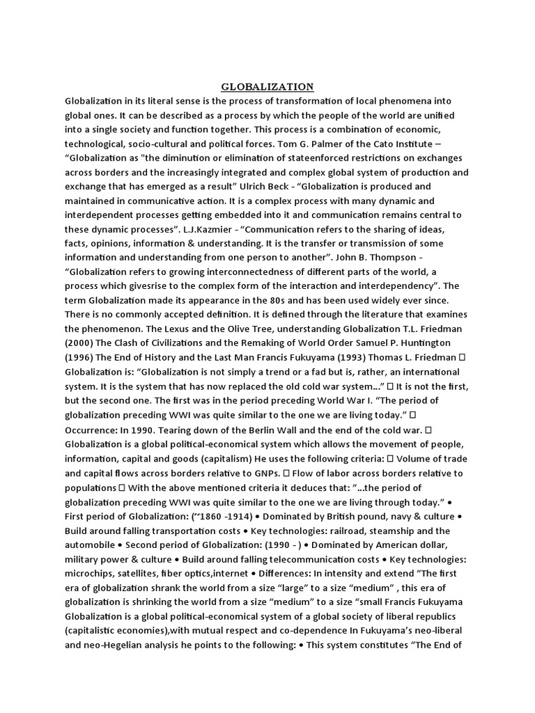 Understanding Globalization: Key Concepts | PDF | Global Governance ...