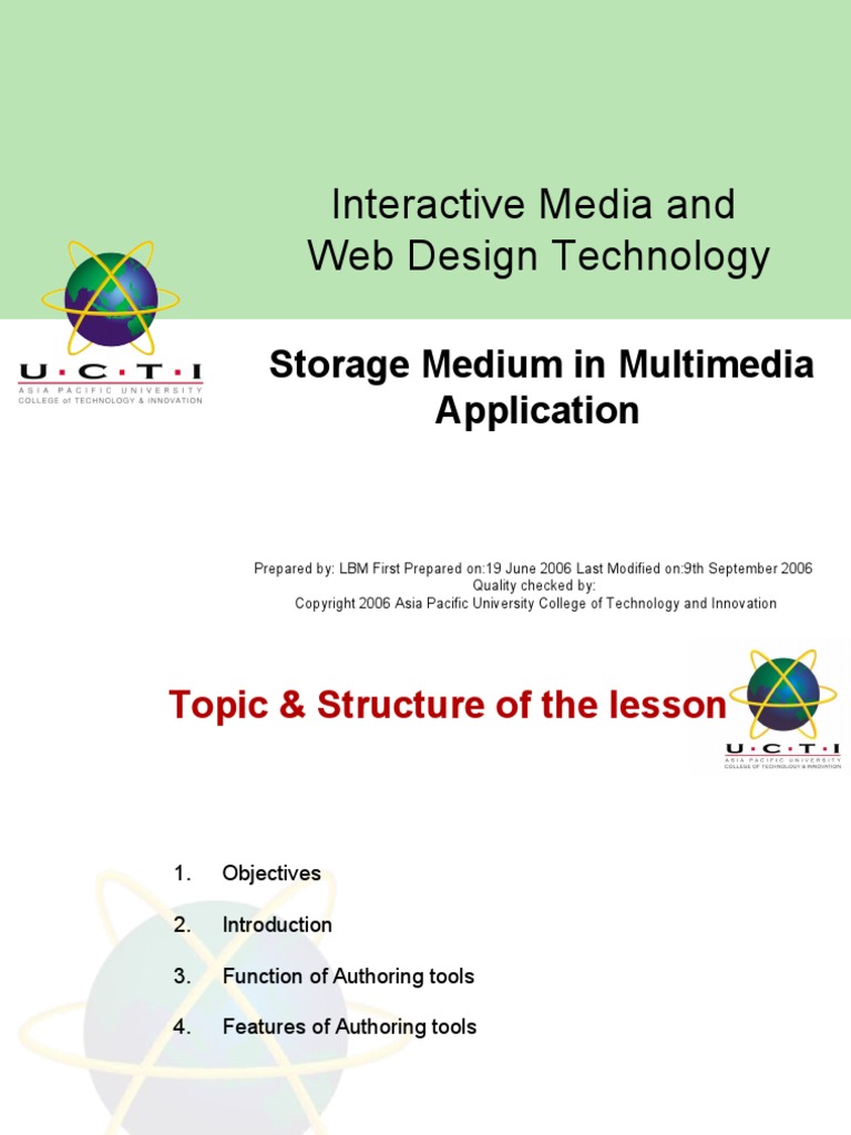 Interactive Media and Web Design Technology: Storage Medium in ...