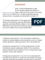 Type of Assessment