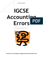 Igcse Accounting Errors: Prepared by D. El-Hoss