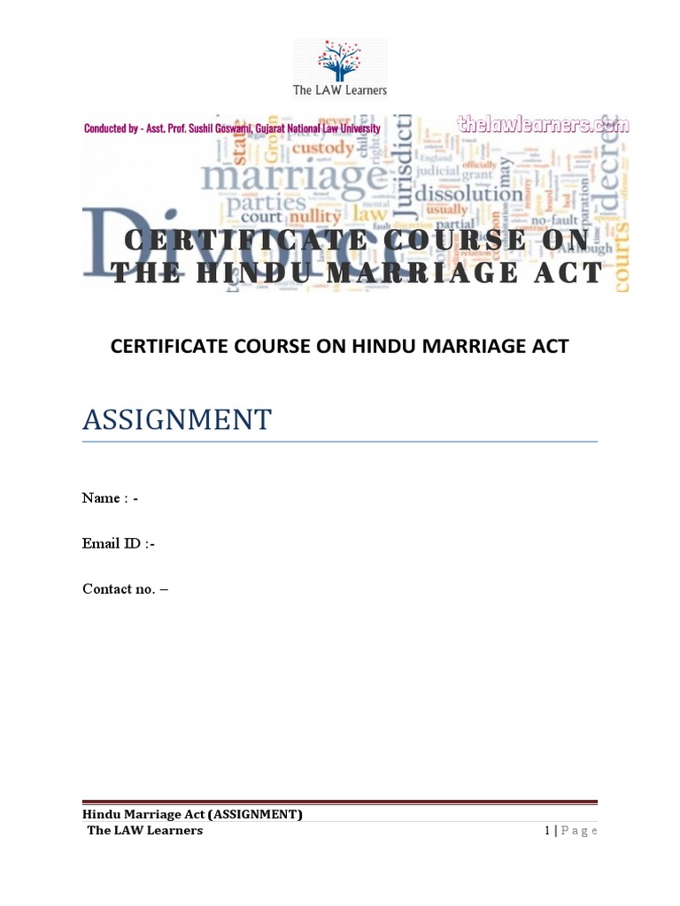 research paper on hindu marriage act