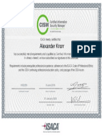 CISM Certificate