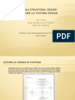 Ce 401 Structural Design Lecture 12: Footing Design: Yaip K Telue Beng, Beng (Hons2A), PHD (Qut) Mie (Aust), Mie (PNG)