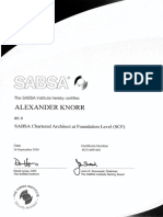 SABSA Chartered Architect (SCF) SCF16091601
