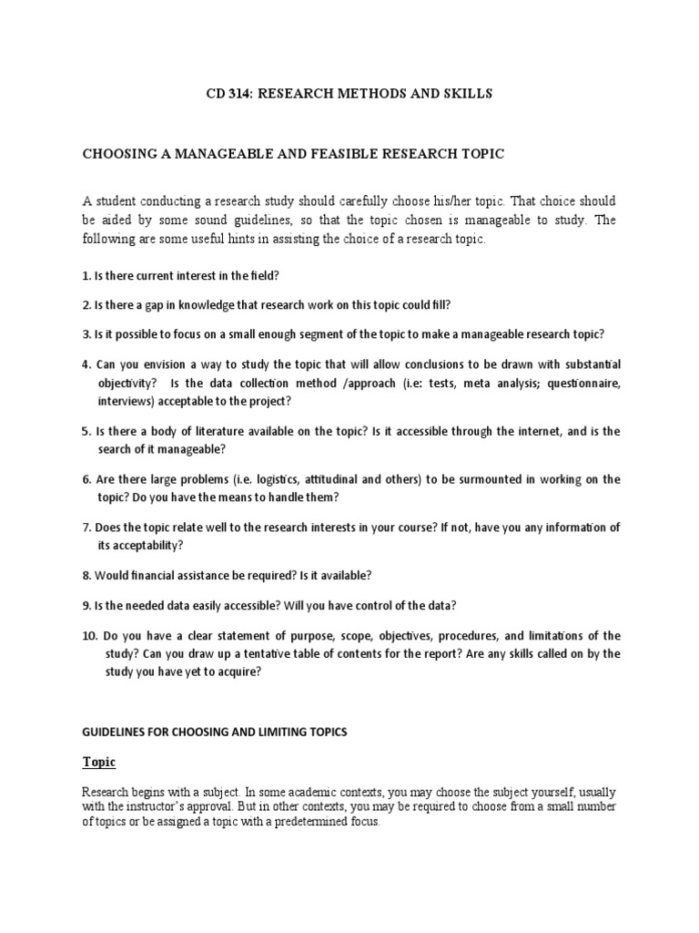 Research Topic Selection Guide | PDF | Homelessness | Poverty