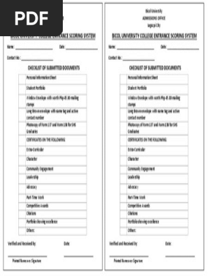 Requirements Checklist