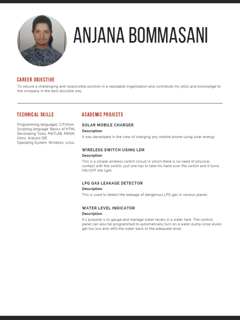 Software Engineer Resume: Anjana Bommasani | PDF | Computer Science ...