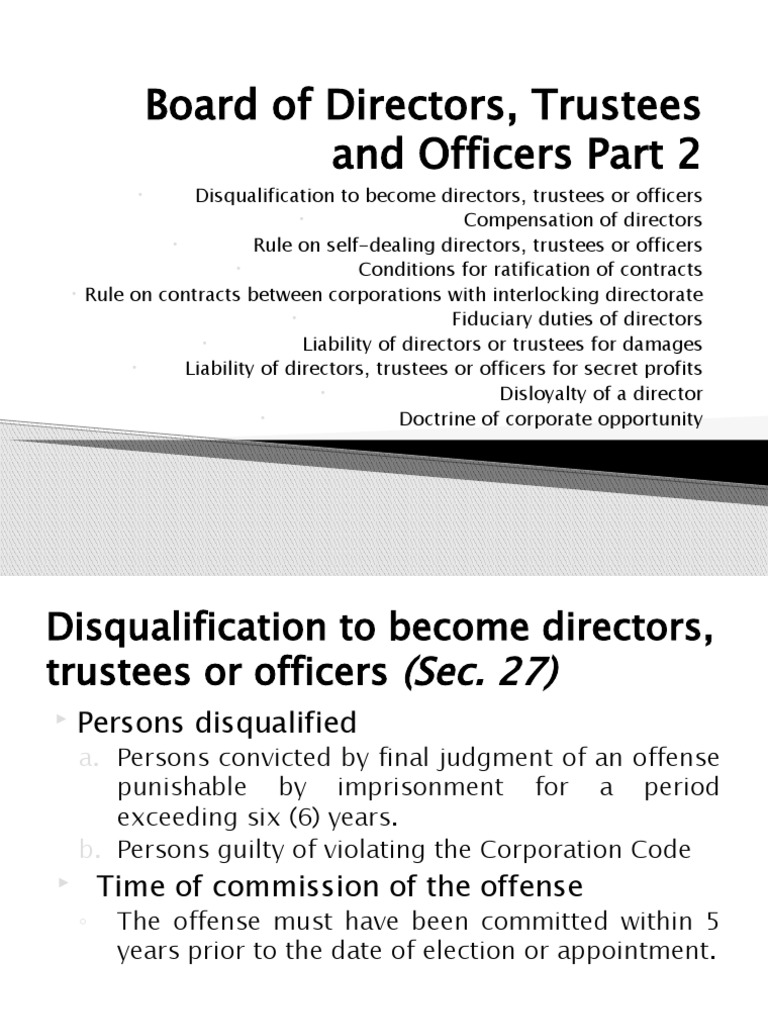 Board of Directors, Trustees and Officers Part PDF Trustee