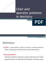 Chair and Operator Positions in Operative Dentistry