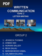 Download WRITTEN COMMUNICATION - TOPIC 2 LETTER WRITING by Ahmad Sidi SN5034074 doc pdf
