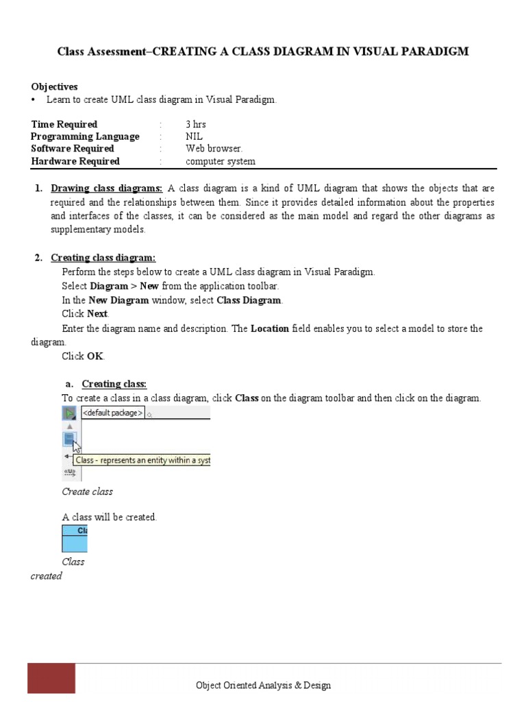 CREATING A CLASS DIAGRAM IN VISUAL PARADIGM OOAD Assesment | PDF ...