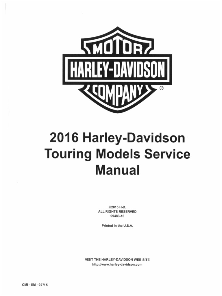 Harley Davidson 2016-18touring Service Manual | PDF