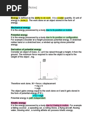 Energy1 Notes Pdf