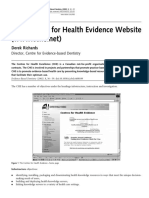 The Centres For Health Evidence Website: Toolbox