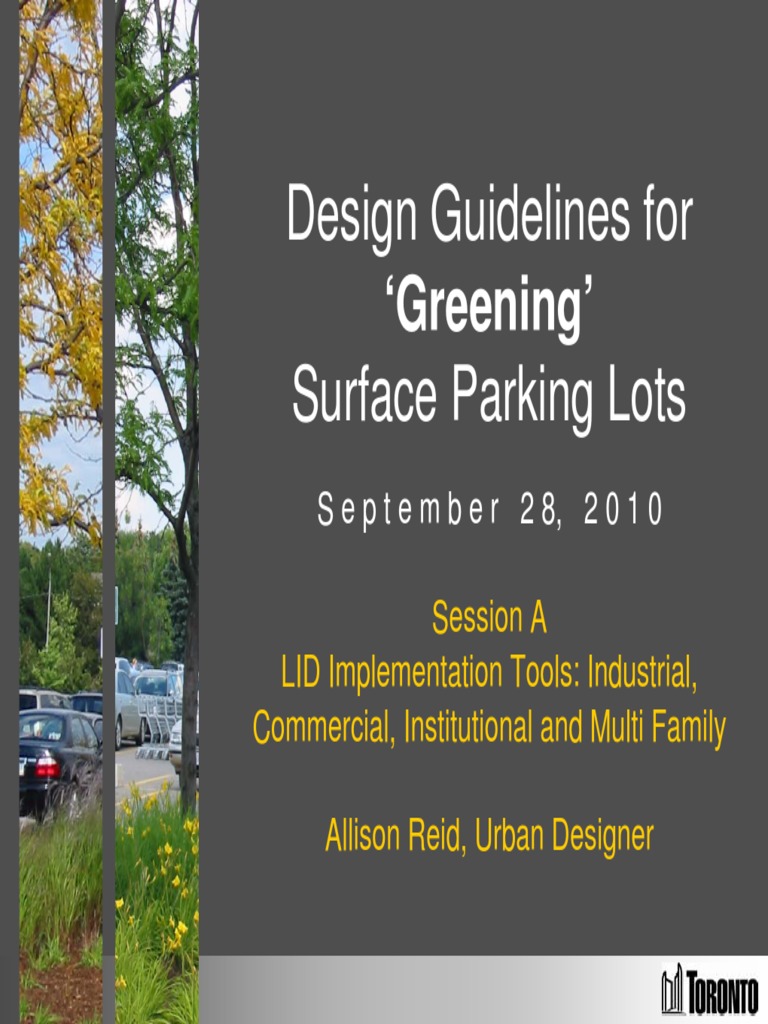 Greening Surface Parking Lot Guidelines | PDF | Stormwater | Natural ...
