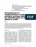 Development of Mathematical Creative Problem Solving Ability Test For Identification of The Gifted in Math