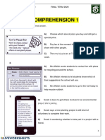 Reading Comprehension 1: For Each Question, Choose The Correct Answer