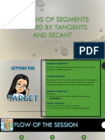 Lengths of Segments Formed by Tangents and Secants