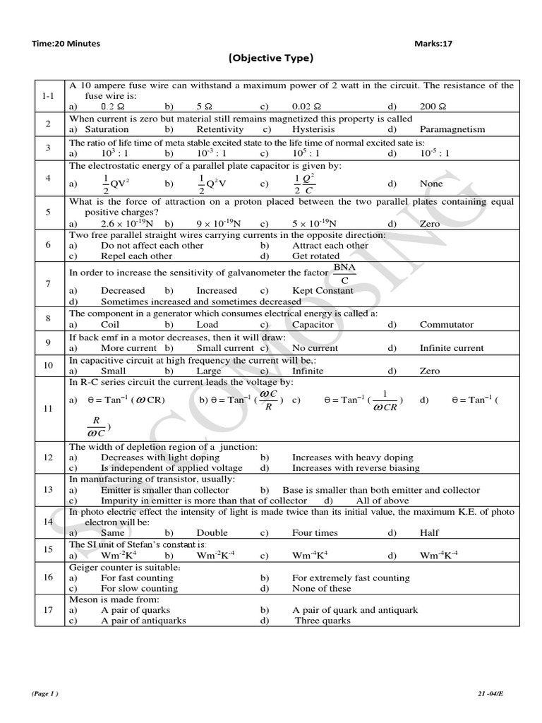 2nd Year Physics Exam Paper 2018 | PDF | Electromagnetic Induction ...