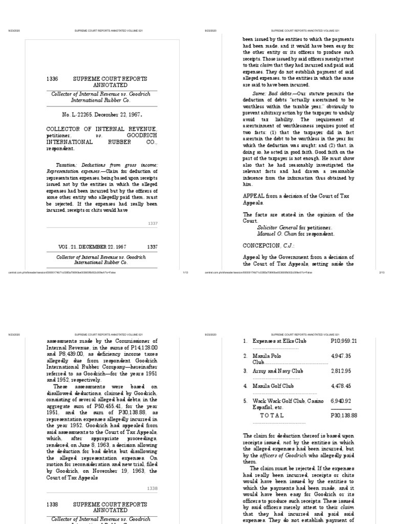 Cir v. Goodrich PDF Tax Deduction Bad Debt