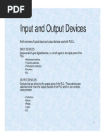 PLC Input and Output Devices