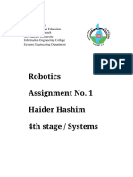 Robotics Assignment No. 1 Haider Hashim 4th Stage / Systems