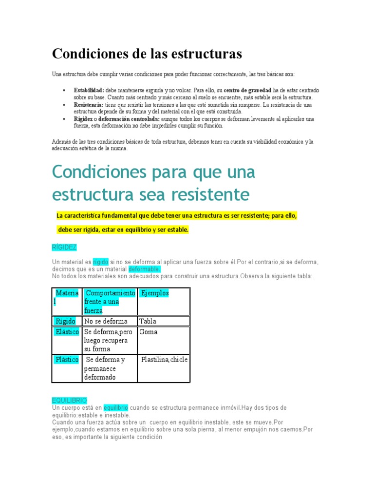Condiciones de Las Estructuras | PDF