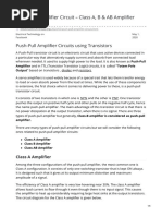 Push-Pull Amplifier Circuit Class A B Amp AB Amplifier Circuits