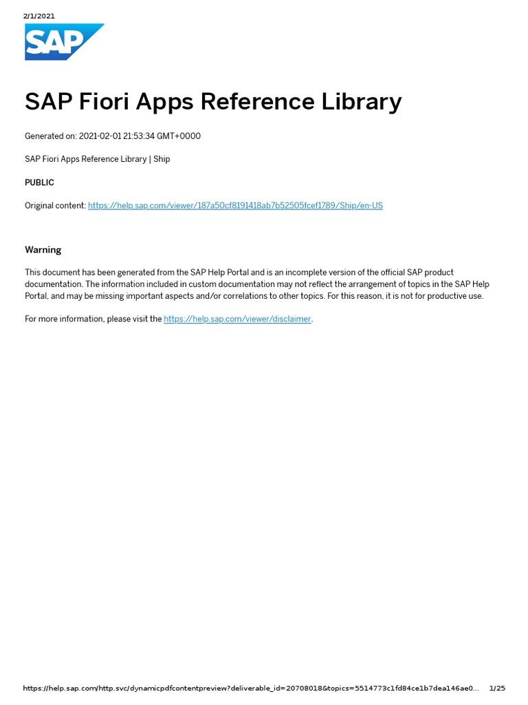 SAP Fiori Apps Reference Library Overview | PDF | Mobile App ...