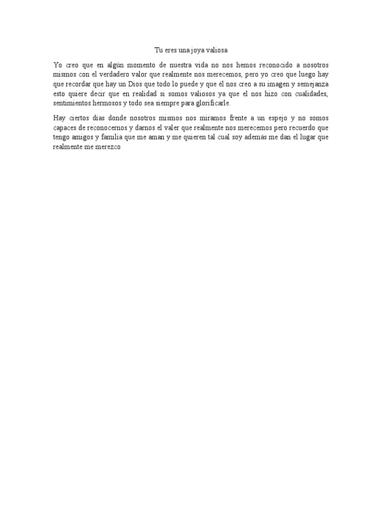 Tu Eres Una Joya Valiosa PDF