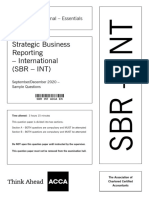 Strategic Business Reporting - International (SBR - Int)