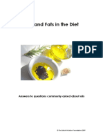 Oils and Fats in The Diet: Answers To Questions Commonly Asked About Oils
