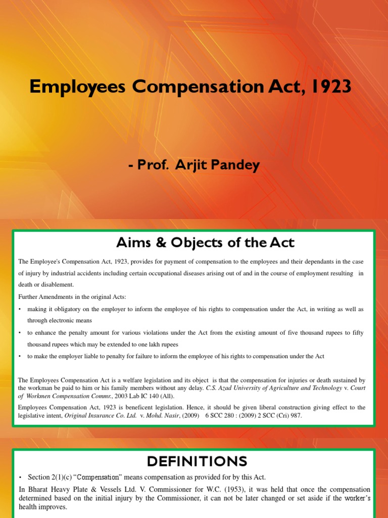 Employees Compensation Act PDF Damages Employment