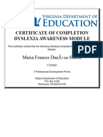 Dyslexia Training Certificate