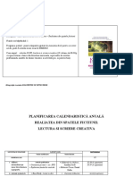 Planificarea Calendaristica - Lectura Si Scriere Creativa